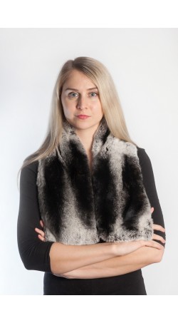Rex fur scarf - black and grey